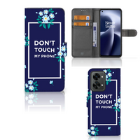 OnePlus Nord 2T Portemonnee Hoesje Flowers Blue DTMP - thumbnail