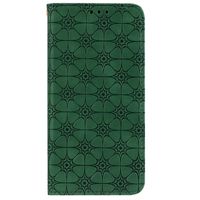 Samsung Galaxy A52S hoesje - Bookcase - Pasjeshouder - Portemonnee - Bloemenpatroon - Kunstleer - Groen - thumbnail