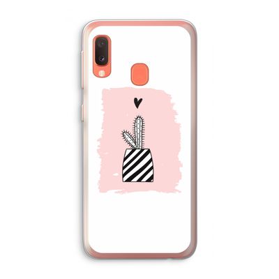 Zwart-wit cactus: Samsung Galaxy A20e Transparant Hoesje