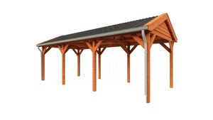 Tijdelijk 15% korting | Trendhout Overkapping Zadeldak Betula 750x350 cm- Zadeldak- Onbehandeld lariks Douglas hout- Trendhout