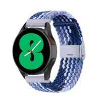 Braided nylon bandje - Blauw gemêleerd - Huawei Watch GT 2 & GT 3 - 42mm - thumbnail