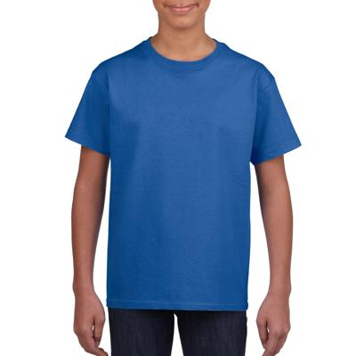 Blauw basic t-shirt met ronde hals - kinderen - unisex - katoen - 145 grams - Blauwe shirts