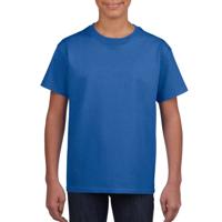 Blauw basic t-shirt met ronde hals - kinderen - unisex - katoen - 145 grams - Blauwe shirts