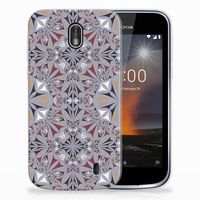 Nokia 1 TPU Siliconen Hoesje Flower Tiles - thumbnail