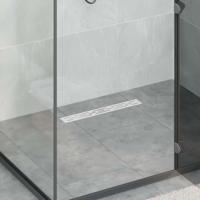 VidaXL Doucheafvoer met lijndesign zilver 50 cm roestvrij staal 304