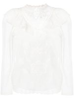 TWINSET blouse en résille à broderies - Blanc