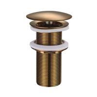 Afvoerplug Wiesbaden UniMatch Caral | 5/4" | Vaste waste (niet afsluitbaar) | Messing | Rond | Geborsteld brons koper PVD