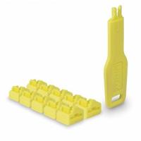 Lindy 47900 poortblokker Poortblokker + sleutel RJ-45 Geel Acrylonitrielbutadieenstyreen (ABS) 10 st