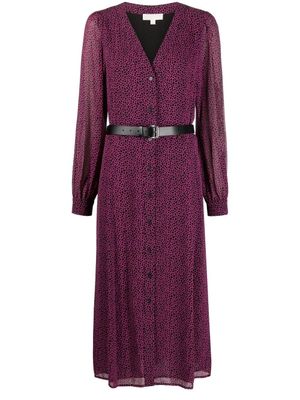 Michael Michael Kors robe mi-longue à taille ceinturée - Rose