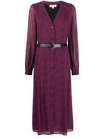 Michael Kors robe mi-longue à taille ceinturée - Rose