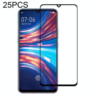 Voor Vivo Y7s 25 PCS Full Glue Full Screen Tempered Glass Film