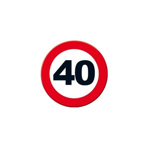 Decoratie verkeersbord 40 jaar 49 cm