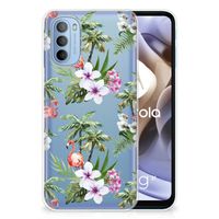 Motorola Moto G31 | G41 TPU Hoesje Flamingo Palms - thumbnail