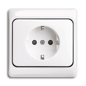 Wandcontactdoos 1-voudig met randaarde inbouw studiowit