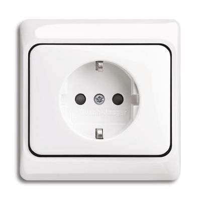 Wandcontactdoos 1-voudig met randaarde inbouw studiowit