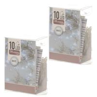 Kerst lampjes - 3x - helder wit - op batterijen - 1 meter - indoor