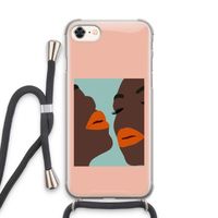 Orange lips: iPhone 8 Transparant Hoesje met koord