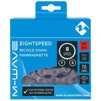 M-Wave ketting 6/7/8-speed, 1/2x3/32 116l zilver anti-roest (hangverpakking)