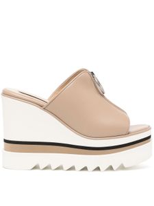 Stella McCartney Sneak-Elyse 80mm wedge sandals - Tons neutres