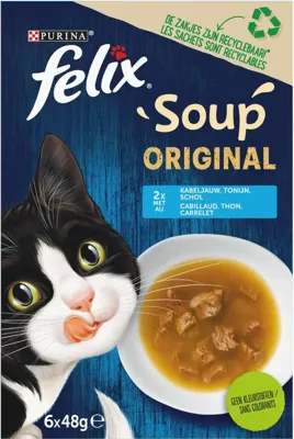 Felix Soup visselectie kabeljauw, tonijn & schol 6 x 48g