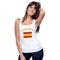 Witte dames tanktop Spanje - thumbnail