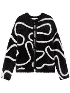 AZ FACTORY cardigan en maille intarsia à manches longues - Noir