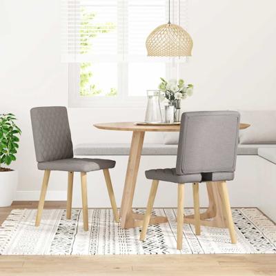 Eetkamerstoelen draaibaar 2 st stof taupe