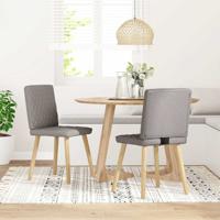 Eetkamerstoelen draaibaar 2 st stof taupe