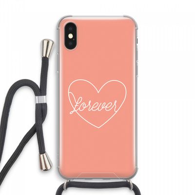 Forever heart: iPhone XS Max Transparant Hoesje met koord