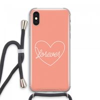 Forever heart: iPhone XS Max Transparant Hoesje met koord