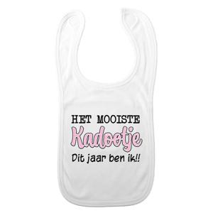 Baby slabbetje - roze - het mooiste kadootje ben ik - kraam cadeau - slab/morsdoek