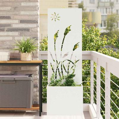 Tuinplant met Decoratief Paneel Wit 50 x 140 cm