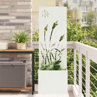 Tuinplant met Decoratief Paneel Wit 50 x 140 cm