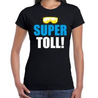 Apres ski t-shirt Supertoll zwart dames - Wintersport shirt - Foute apres ski outfit