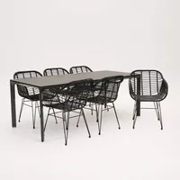 Tuinstoel Moda zwart met Carcassonne 200 x 90 cm