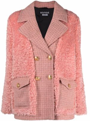 Boutique Moschino blazer croisé à design texturé - Rose