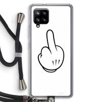 Middle finger white: Samsung Galaxy A42 5G Transparant Hoesje met koord