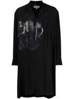 Yohji Yamamoto chemise longue à imprimé graphique - Noir