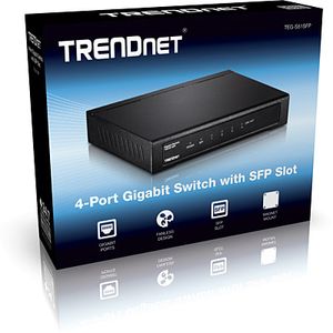 Trendnet TEG-S51SFP Gigabit Ethernet (10/100/1000) Zwart netwerk-switch