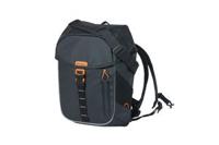 Basil miles tarpaulin fietsrugzak nordlicht - waterdichte zwarte rugzak voor fietsers - 17l - unisex - sportief - zwart