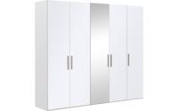Goossens Kledingkast Easy Storage Ddk, Kledingkast 253 cm breed, 220 cm hoog, 4x glas draaideur en 1x spiegel draaideur midden