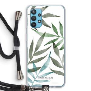 Tropical watercolor leaves: Samsung Galaxy A32 4G Transparant Hoesje met koord