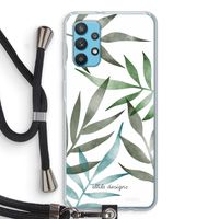 Tropical watercolor leaves: Samsung Galaxy A32 4G Transparant Hoesje met koord