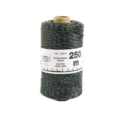 Zwart schrikdraad/afrasteringsdraad - kunststof - 2 mm - 12 PE - 250 meter