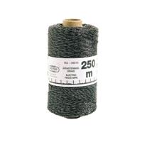 Zwart schrikdraad/afrasteringsdraad - kunststof - 2 mm - 12 PE - 250 meter Zwart schrikdraad/afrasteringsdraad - kunststof - 2 mm - 12 PE - 250 meter