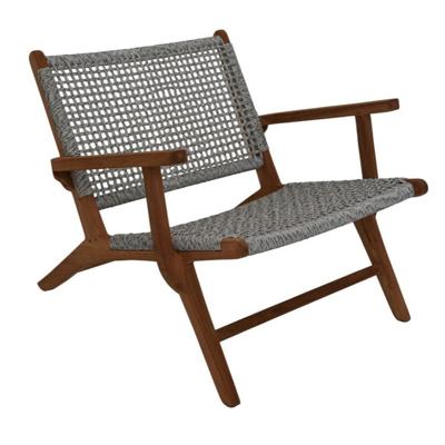 Tuin stoel Rio met armleuning- 80x80x67 - wit/naturel - Teak/bananenblad