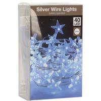 Lichtslinger/lichtsnoer - 40 witte sterretjes - verlichting - 2 mtr - op batterijen