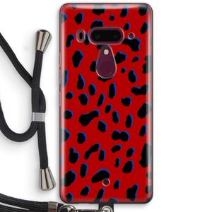 Red Leopard: HTC U12+ Transparant Hoesje met koord