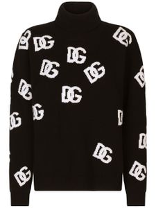 Dolce & Gabbana pull en laine vierge à logo DG - Noir