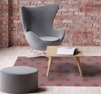 Jaren 70 vinyl vloerkleed 70s roze zeshoeken